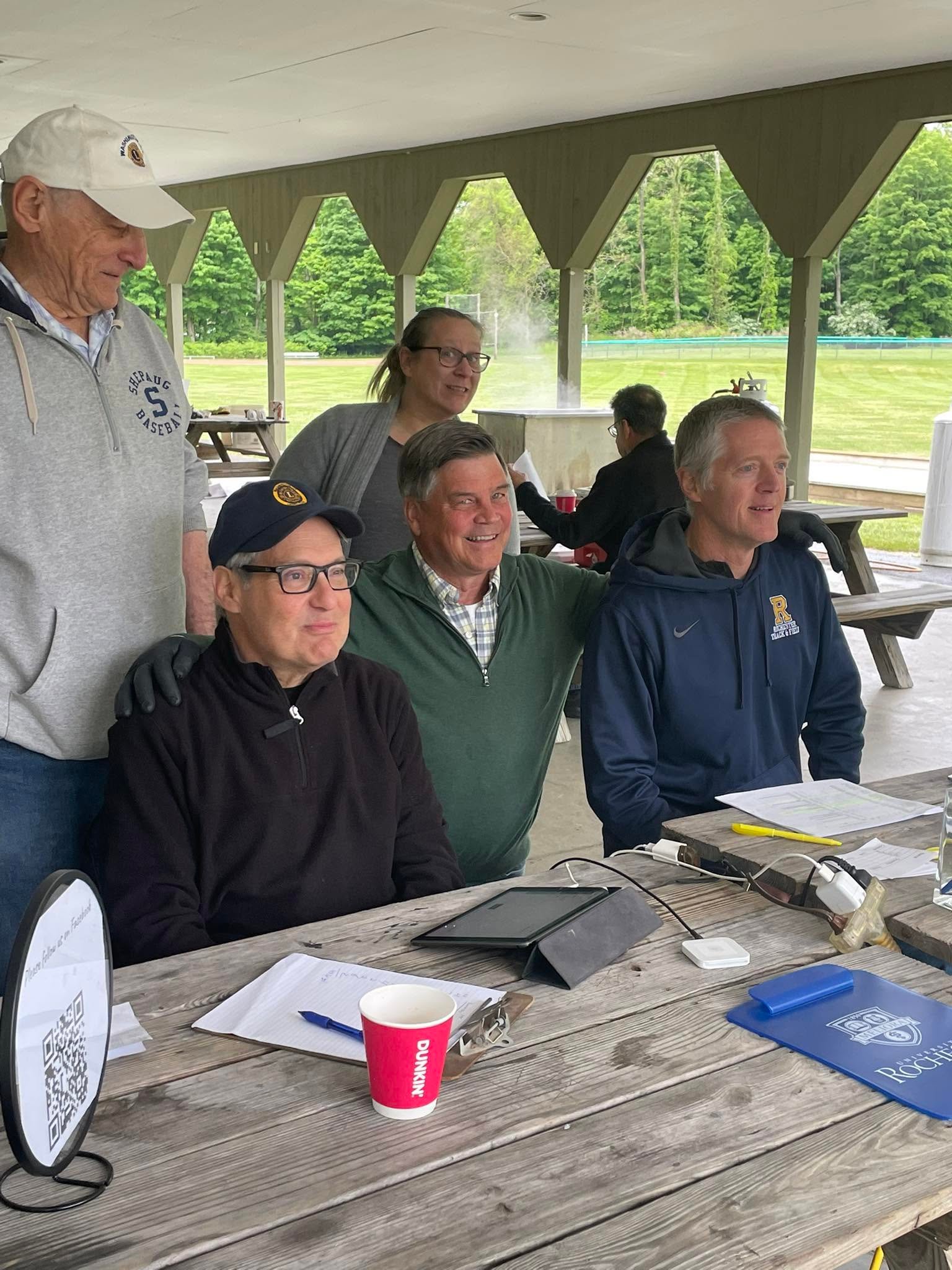 Washington Lions Club members staffing the check-in table at the club's annual lobster sale